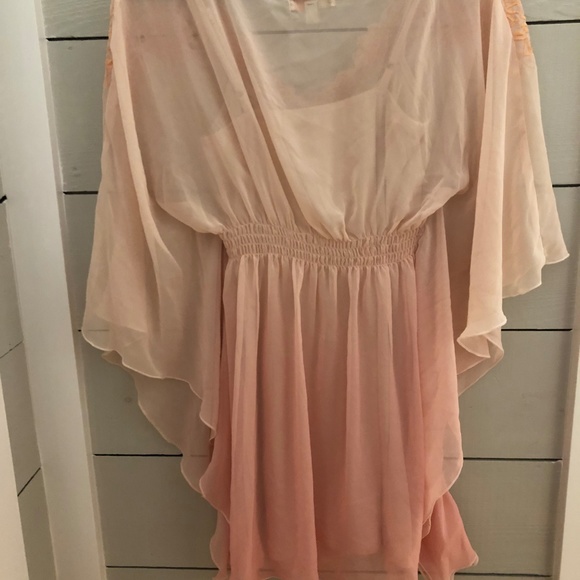Gianni Bini Juniors Pink Sheer Ombre Dress - Picture 4 of 6